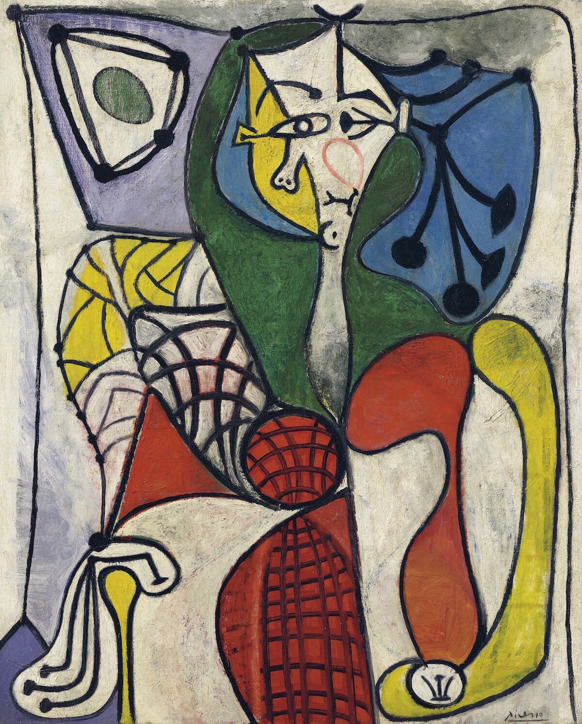 Pablo Picasso, Femme dans un fauteuil (Françoise), 1948–49. Sold for $13.3 million. Courtesy Christie’s Images Ltd. 
