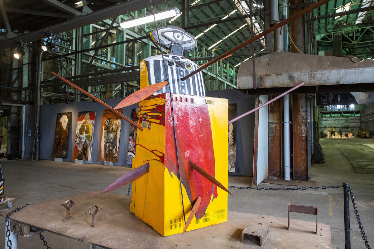 Works by the collective Tennant Creek Brio on view in the 22nd Biennale of Sydney. Photo by Jenny Evans/Getty Images.