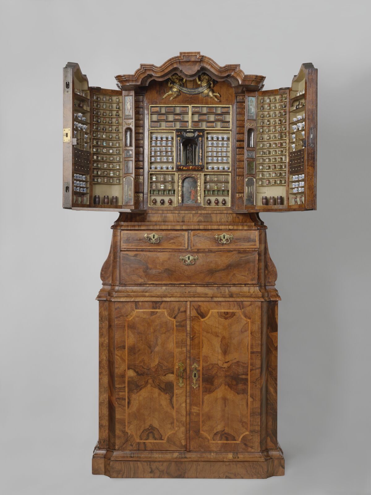 Collector&#x27;s cabinet with miniature apothecary, 1730. Courtesy of the Rijksmuseum.
