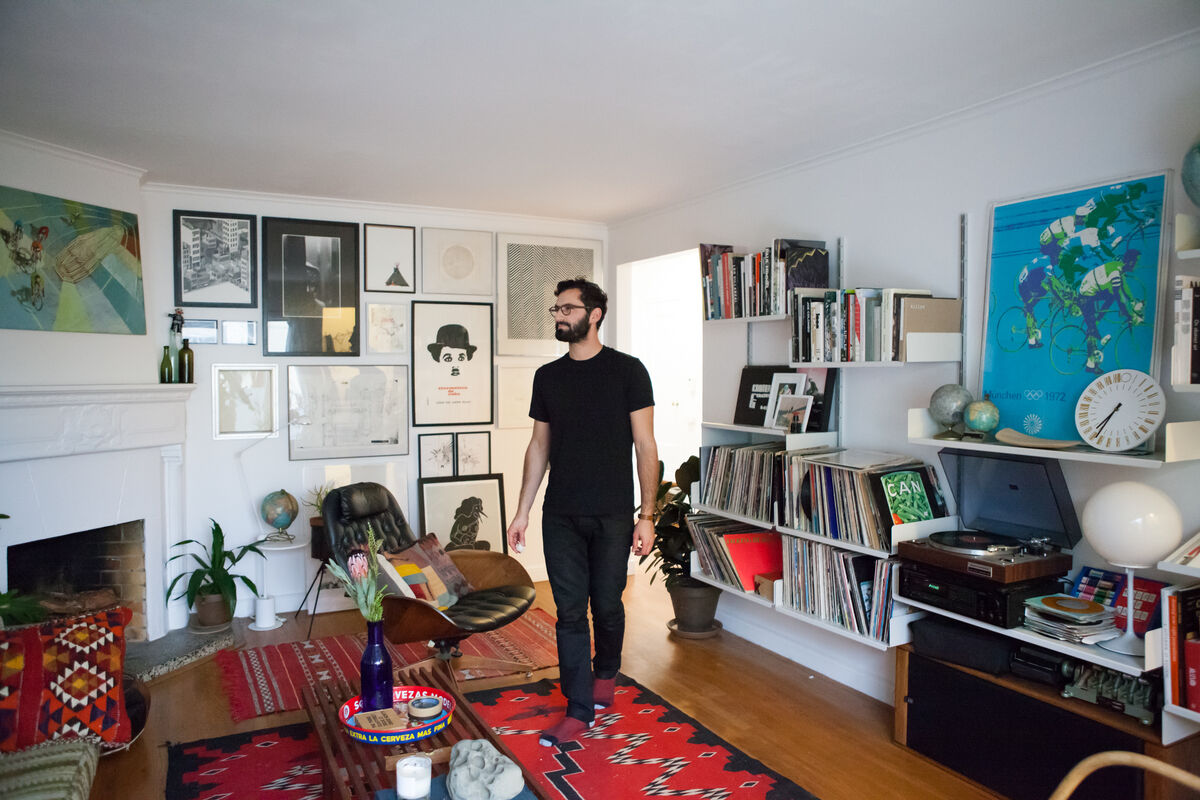 Photograph of Joseph Becker in his home in San Francisco by Margo Moritz for Artsy.
