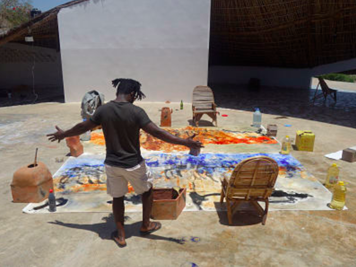 Patrick Joel Tatcheda Yonkeu, visiting artist at Thread. Tambacounda, Senegal