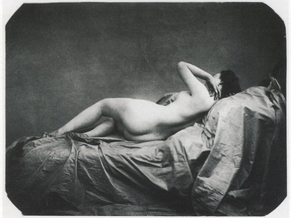 Auguste Belloc, Nu féminin allongé, ca. 1855. Image via Wikimedia Commons.