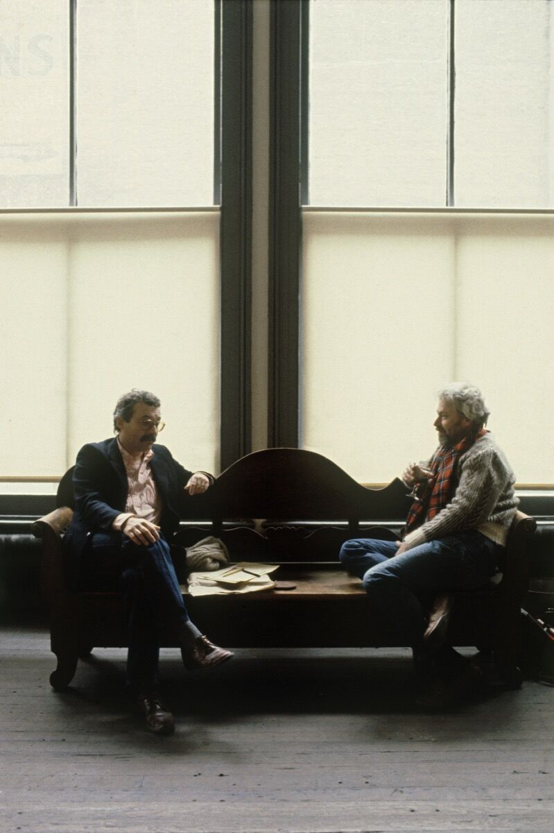 Gianfranco Verna and Donald Judd at 101 Spring Street, second floor, Judd Foundation, New York, 1984. Photo by Doris Lehni Quarella. © Antonio Monaci. Courtesy of the Judd Foundation.