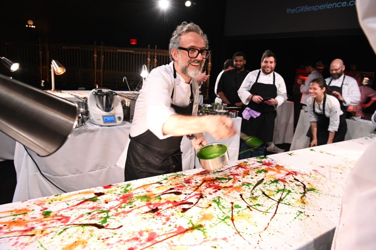Massimo Bottura attends Once Upon A Kitchen at Gotham Hall on December 5, 2018 in New York City. Photo by Dave Kotinsky/Getty Images For God&#x27;s Love We Deliver.
