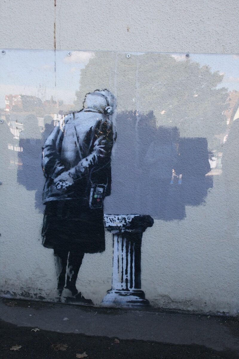 Banksy, Art Buff, 2014. Photo by Angus Willson, via Flickr.