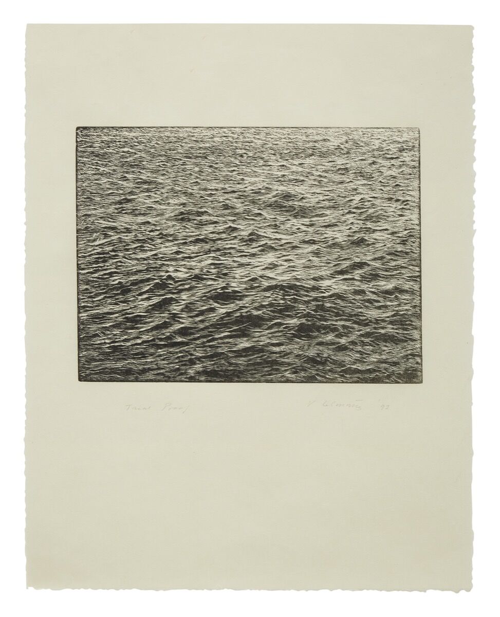 Vija Celmins, Ocean Surface (Dark Paper), 1992. Courtesy of the artist and Matthew Marks Gallery.    
