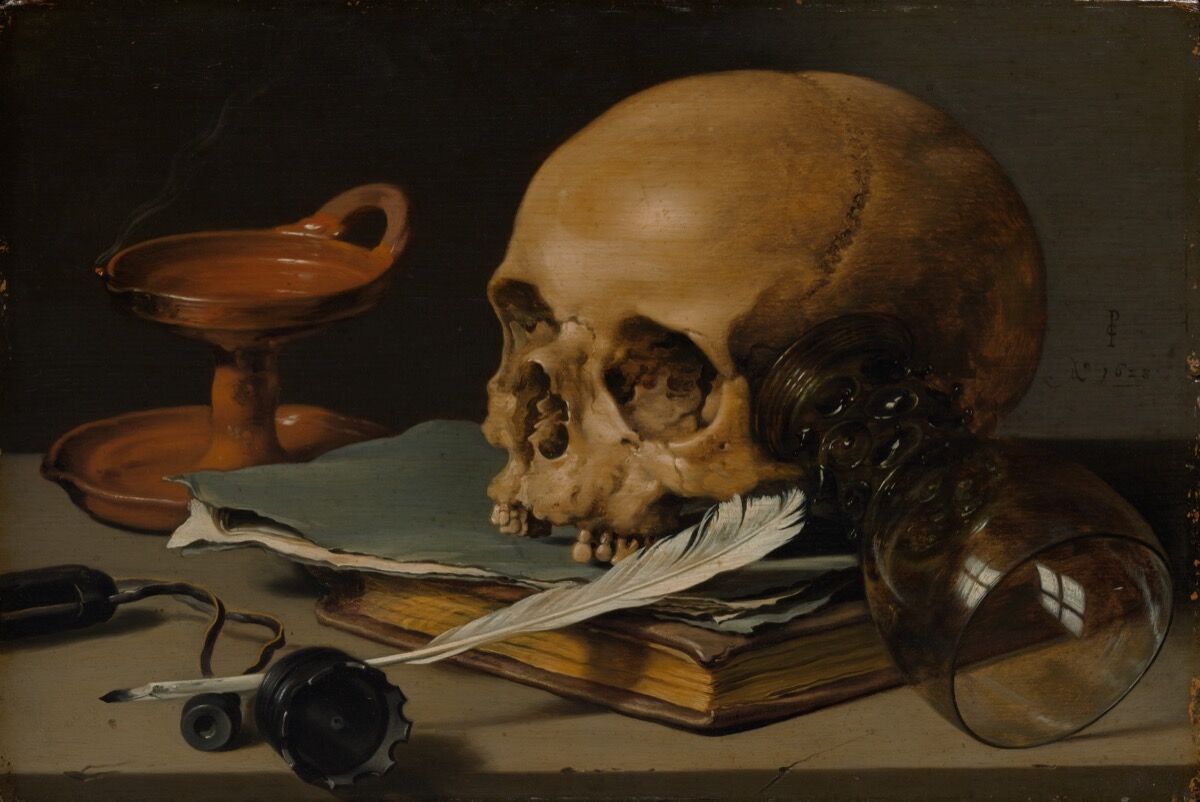 Pieter Claesz, Still Life with a Skull and a Writing Quill, 1628.  Courtesy of the Metropolitan Museum of Art.