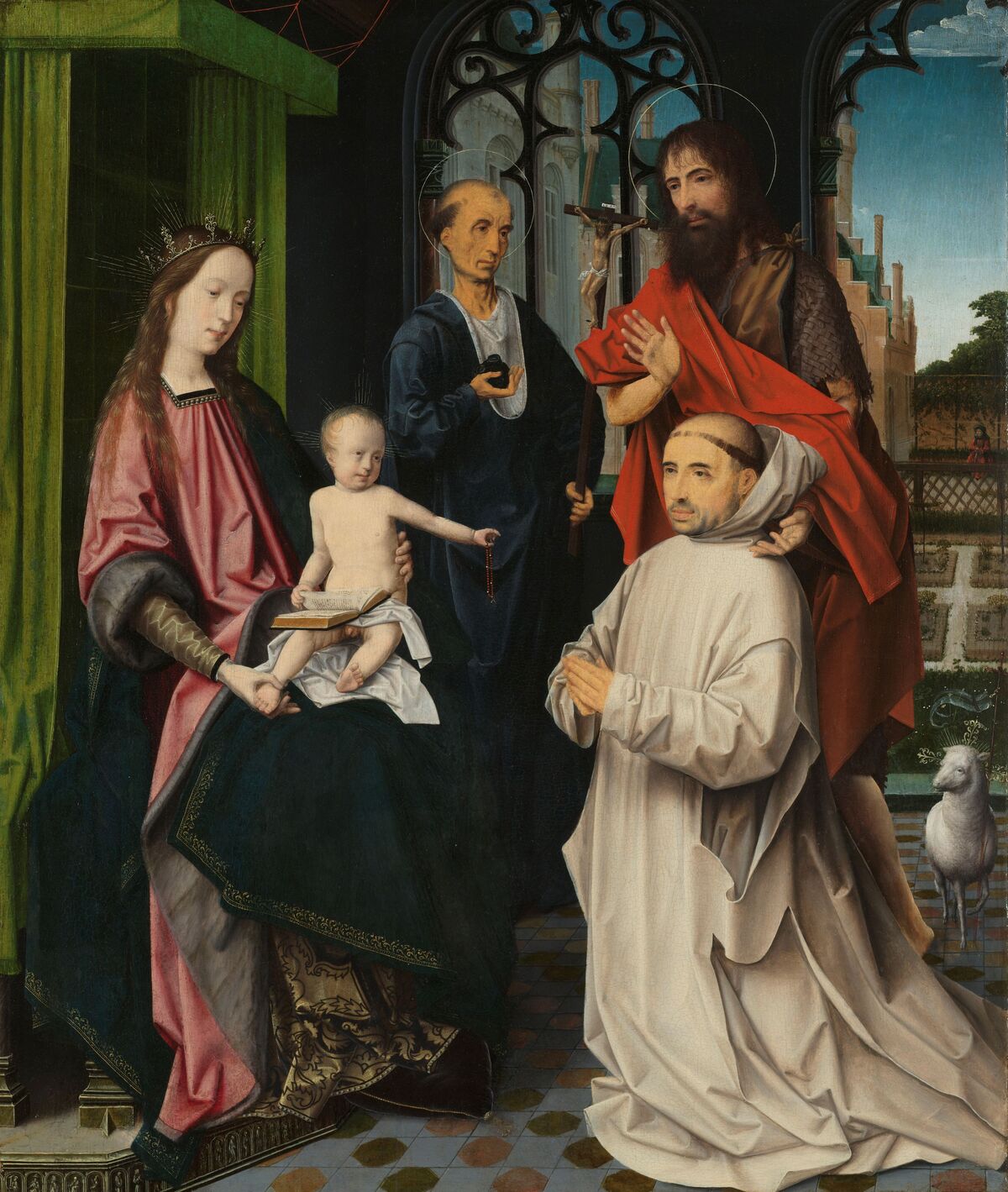 Attributed to Jan Provoost, Virgin and Child Enthroned, with Saints Jerome and John the Baptist and a Carthusian Monk, ca. 1510. Courtesy of the Rijksmuseum.