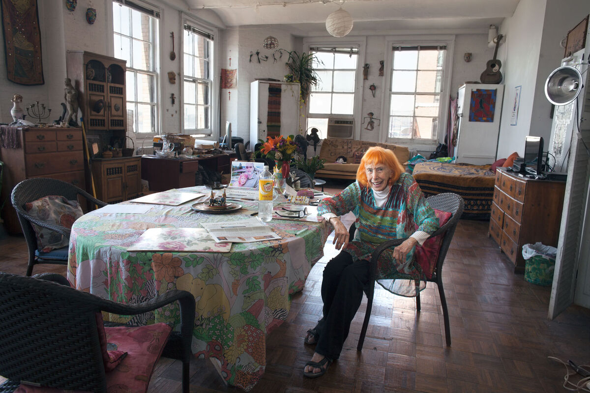 Edith Stephen, 98, a dancer, choreographer, and documentary filmmaker, moved into the complex the year that it opened, when she was 50 years old. Her 2010 film Split/Scream, A Saga of Westbeth Artist Housing turned the lens on Westbeth. Photo by Frankie Alduino.