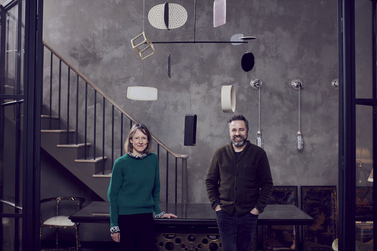 Chris Cox, Creative director Cox London and Hatta Byng, Editor House &amp; Garden Image: by Alun Callender in the Cox London Studio