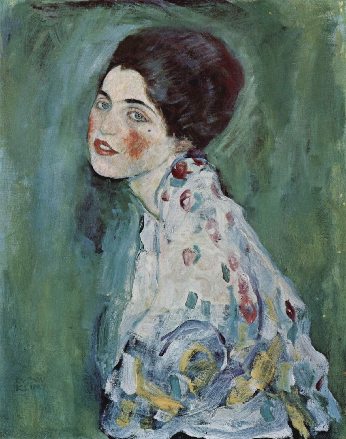 Gustave Klimt, Portrait of a Lady, 1917. Via Wikimedia Commons.