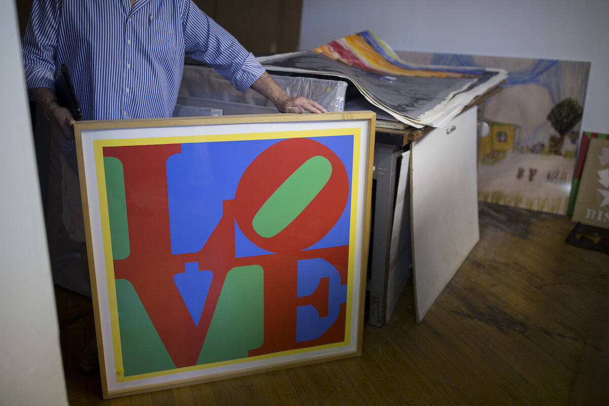 A print by Robert Indiana in the late artist’s Maine home, the Star of Hope. Staff photo by Brianna Soukup/Portland Portland Press Herald via Getty Images.