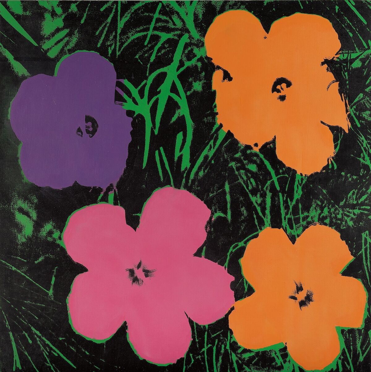 Andy Warhol, Late Four-Foot Flowers, 1967. Sold for $7.4 million. Courtesy Phillips.