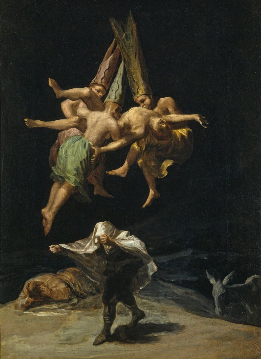 Francisco Goya,  Witches Flight , 1797–98. Image via Wikimedia Commons.
