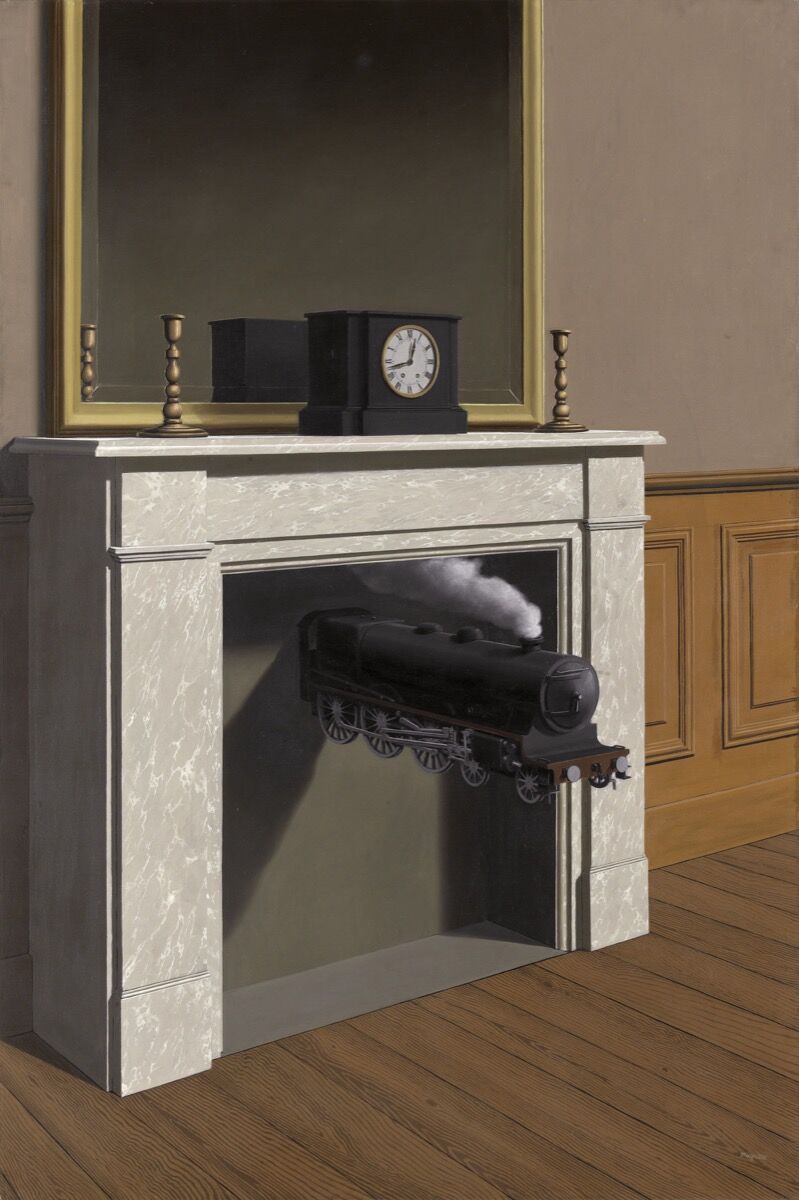 René Magritte.  Time Transfixed , 1938. Joseph Winterbotham Collection. © 2018 C. Herscovici, London / Artists Rights Society (ARS), New York.