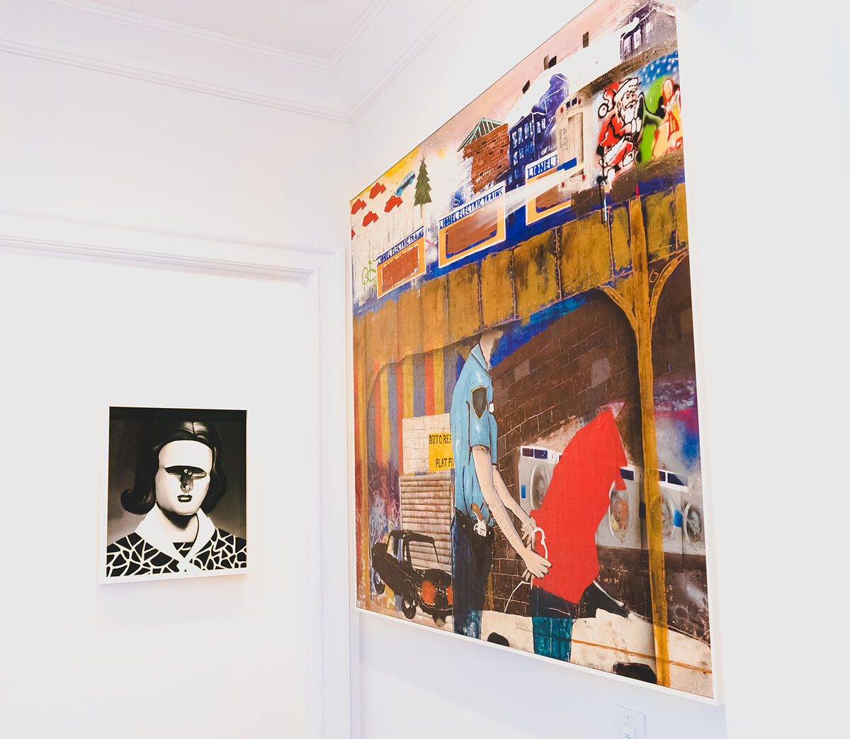 Installation view, from left to right, of works by Tomoo Gokita and Pat Phillips. Photo by Sir Will for Artsy.