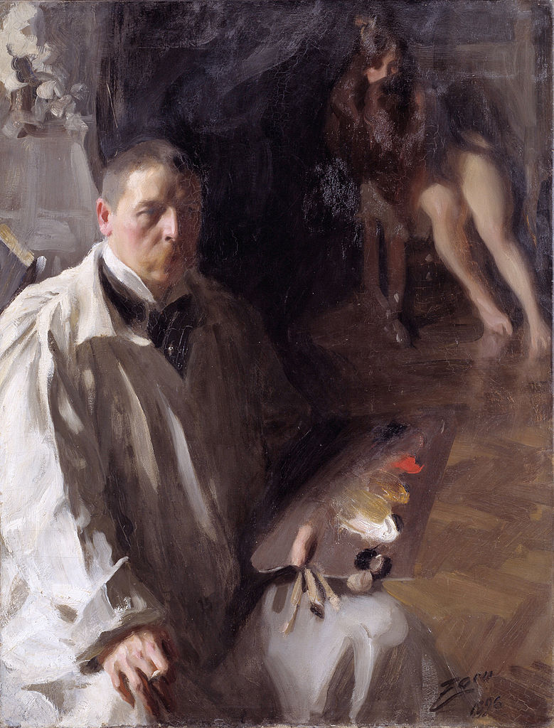 Anders Zorn, Self-portrait with Model, 1896. Courtesy of Nationalmuseum. 