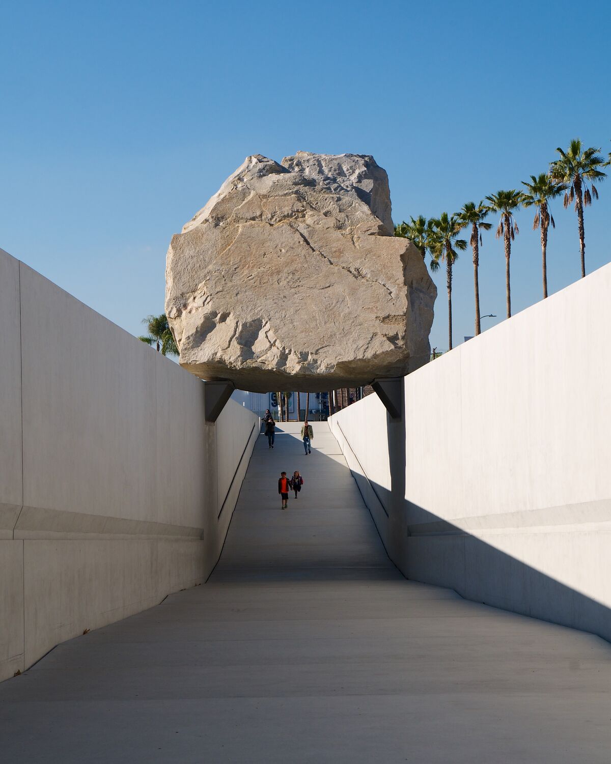 Michael Heizer&#x27;s Levitate Mass at the Los Angeles County Museum of Art. Photo by Frank Fujimoto, via Flickr. 