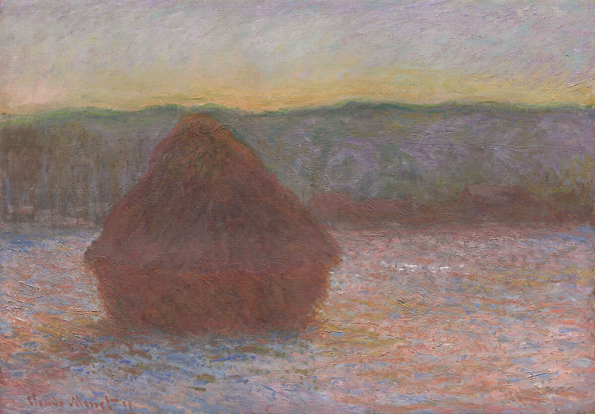 Claude Monet, Stacks of Wheat (Thaw, Sunset), 1890/91. Courtesy of the Art Institute of Chicago. 