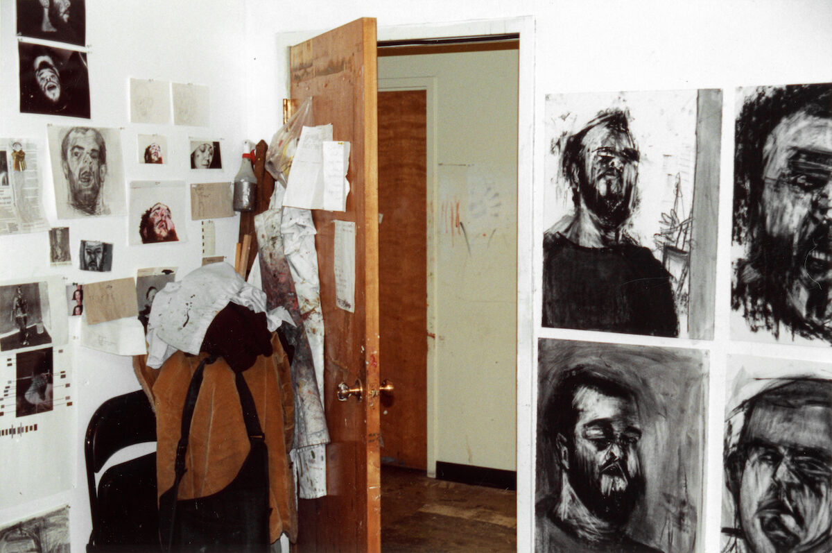 Jonas Wood’s  graduate school studio, 2001. University of Washington, Seattle, WA. Courtesy of Wood Kusaka Studios.