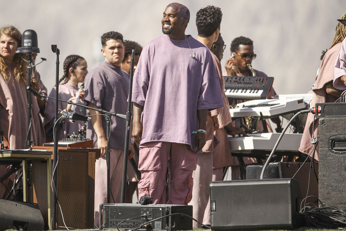 Kanye West performs Sunday Service during the 2019 Coachella Valley Music and Arts Festival. Photo by Rich Fury/Getty Images for Coachella