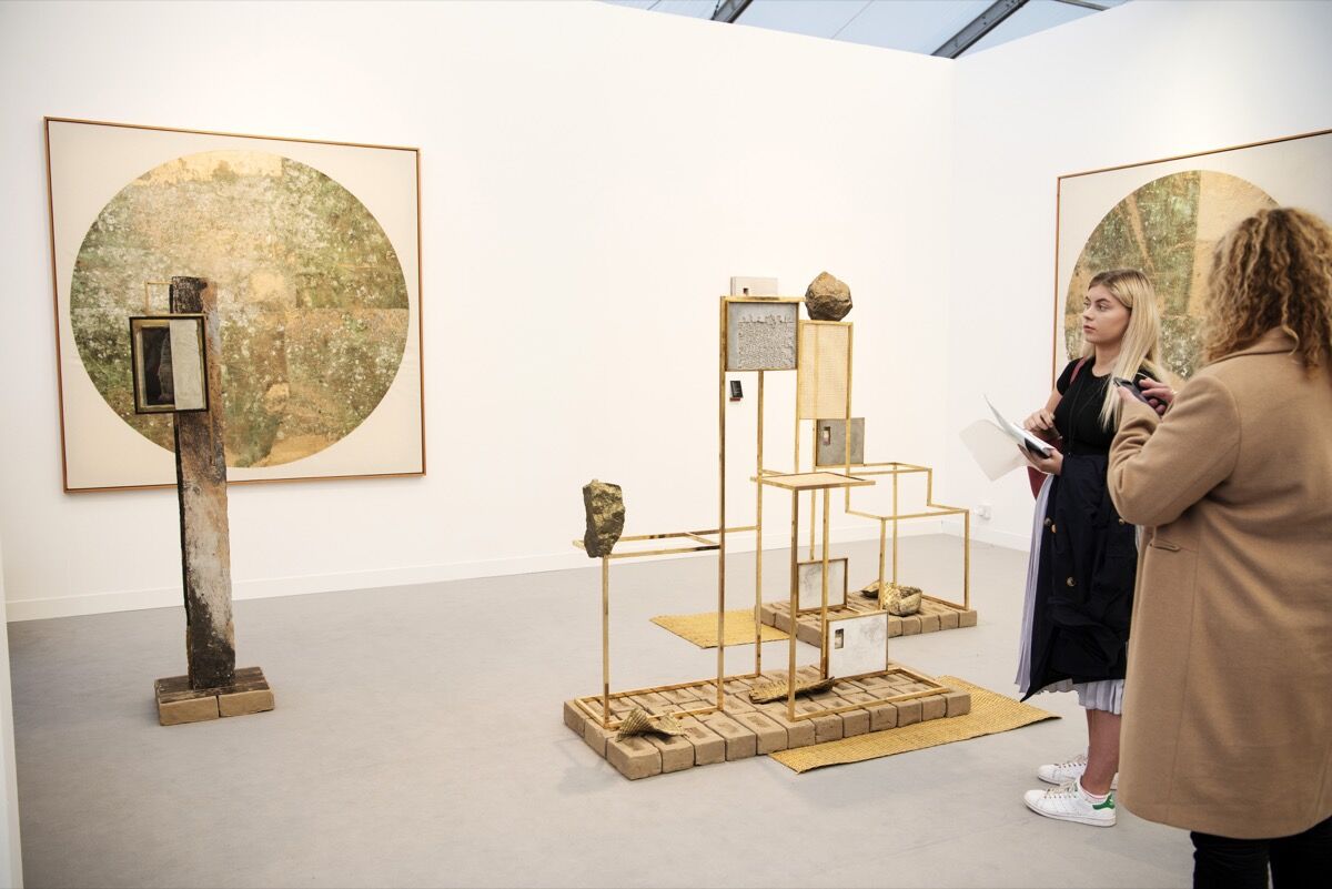 Installation view of Revolver Galería&#x27;s booth at Frieze London, 2019. Photo by Linda Nylind. Courtesy of Linda Nylind / Frieze.