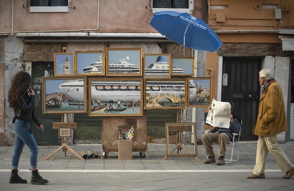 Banksy’s stall in Venice. Photo via Banksy.co.uk.