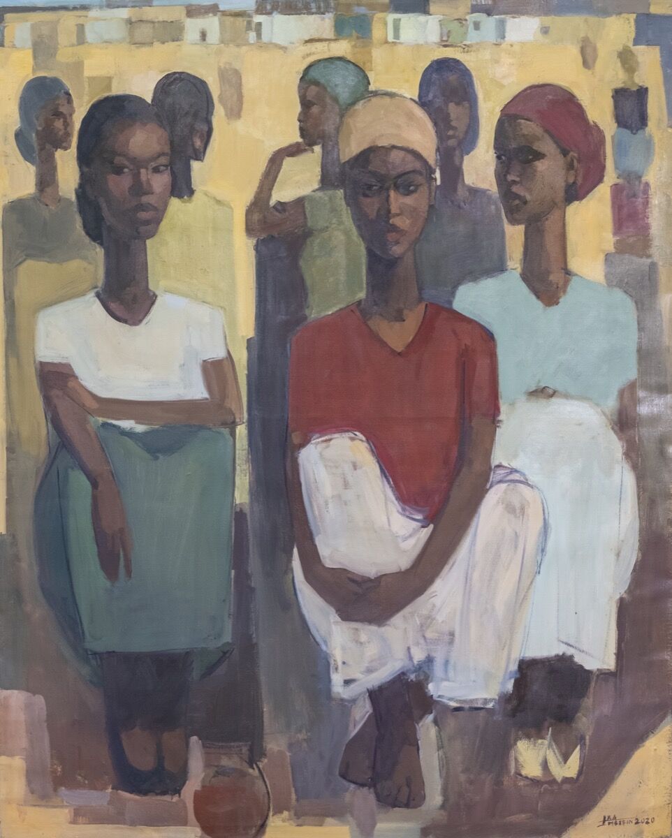 Tadesse Mesﬁn, Pillars of Life: Courage II, 2020.  Courtesy of the artist and Kent Kelley.