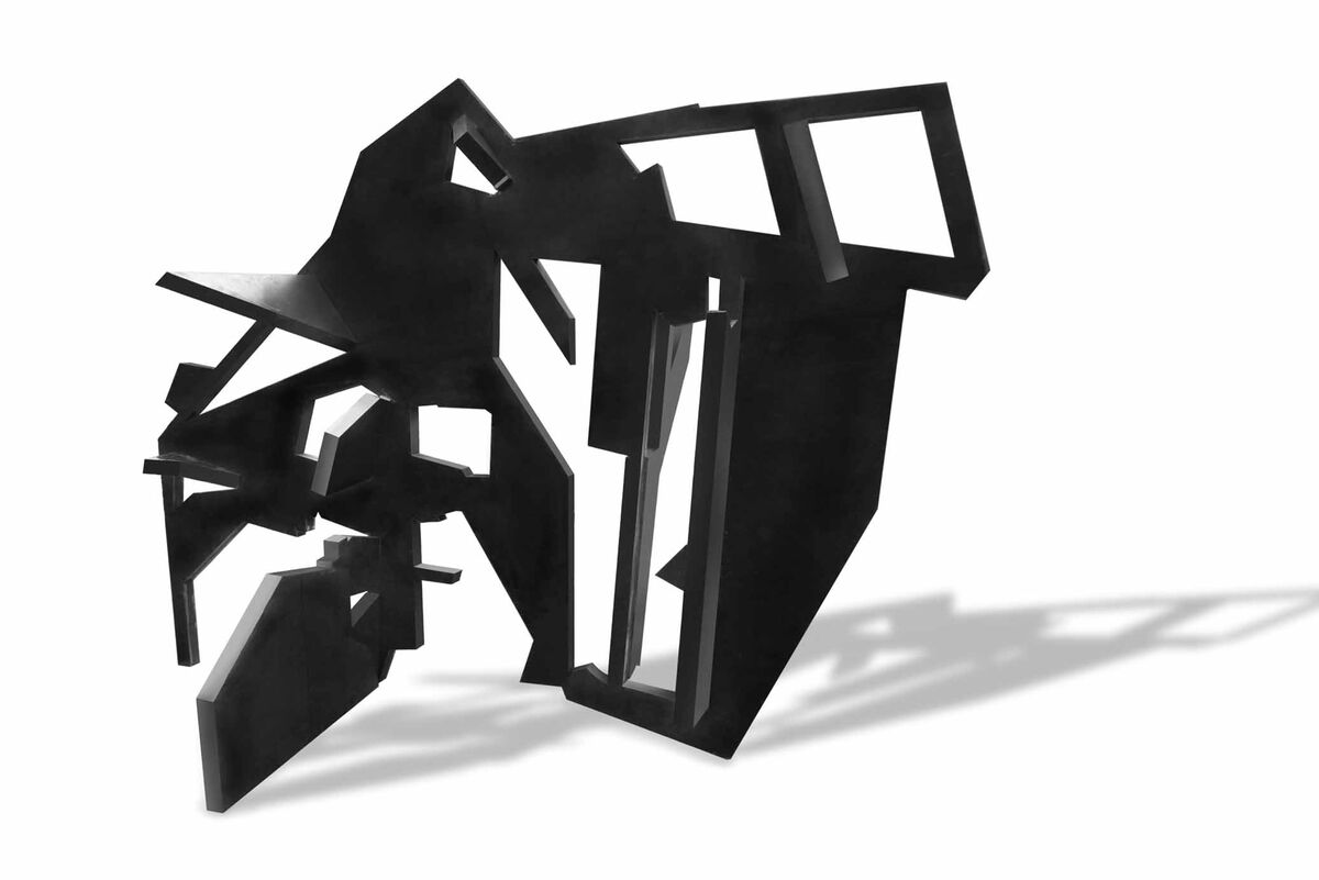 Raymundo Sesma, Unidad transversal I, 2012. Módulos ensamblables de acero policromado, edición 1/5, 215 x 290 x 156 cm. PHOTO CREDIT: HEART EGO