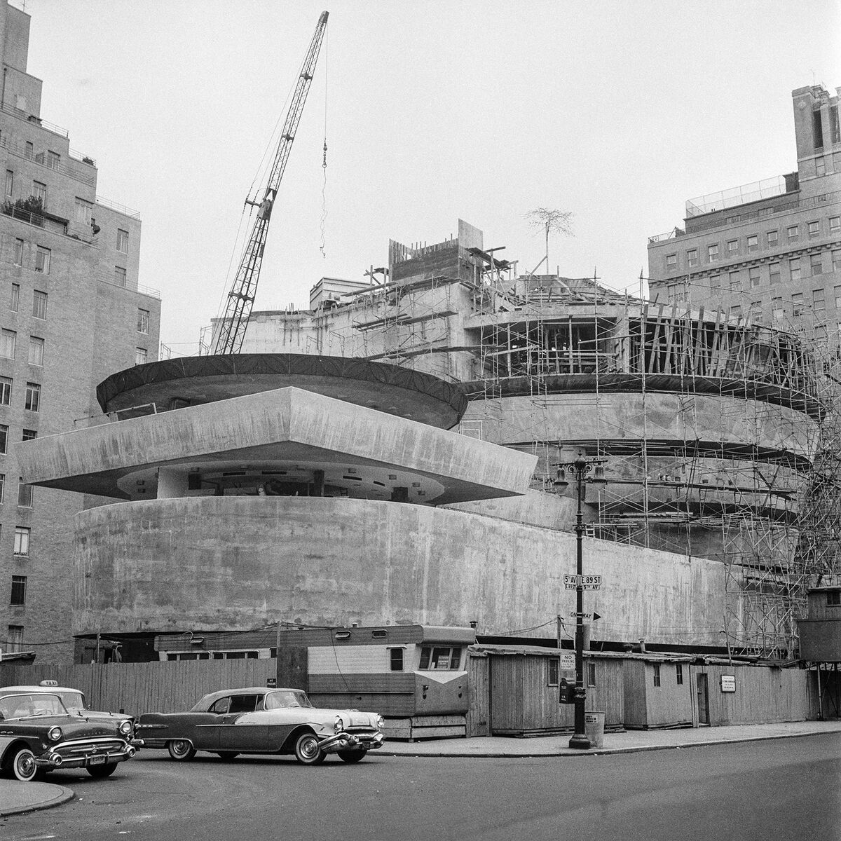 Solomon R. Guggenheim Museum, New York, under construction, ca. 1956–59. Photo by William H. Short. © Solomon R. Guggenheim Museum Archives, New York. 