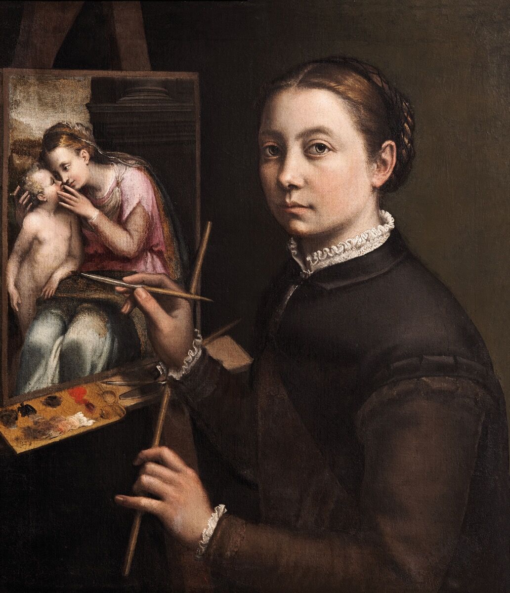 Sofonisba Anguissola, Self-Portrait at the Easel, c. 1556–57. Courtesy of the Museo del Prado.