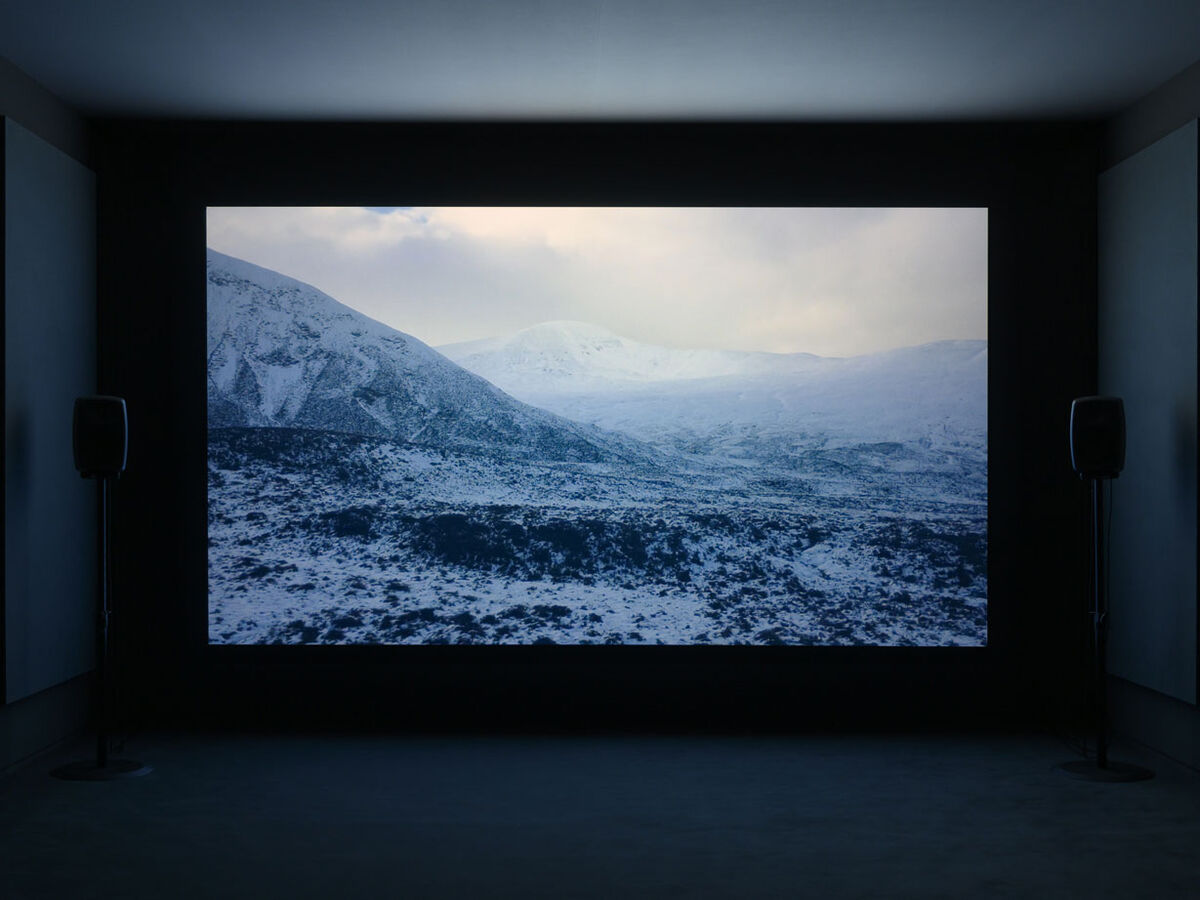 Installation view of Charlotte Prodger, SaF05, at the Venice Biennale, 2019. Photo by Cristiano Corte. Courtesy of the artist; Koppe Astner, Glasgow; and Hollybush Gardens, London.