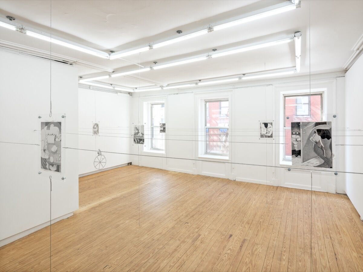 Installation view of Cindy Ji Hye Kim, “Verses from the Apocalypse,” at Helena Anrather, 2019. Photo by Sebastian Bach. © Cindy Ji Hye Kim. Courtesy of Helena Anrather and Foxy Production, New York.