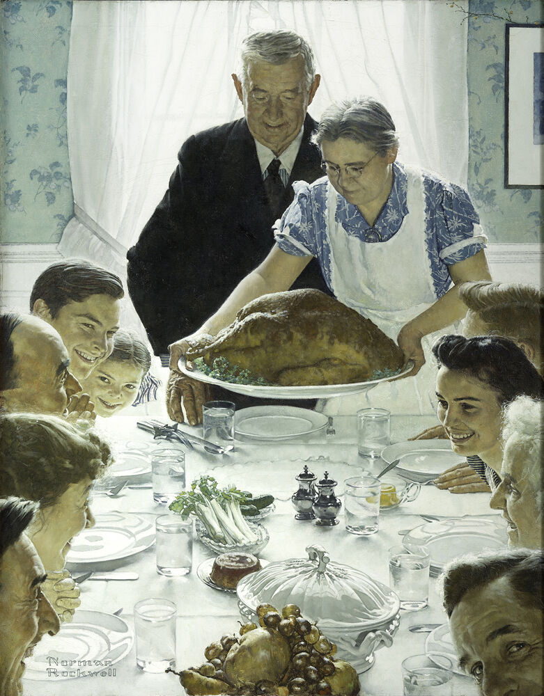 Norman Rockwell, Freedom from Want, from the “Four Freedoms” series, 1943. Story illustration for The Saturday Evening Post, March 6, 1943. © SEPS: Curtis Licensing, Indianapolis, IN. Courtesy of the Norman Rockwell Museum and the New York Historical Society Museum &amp; Library.