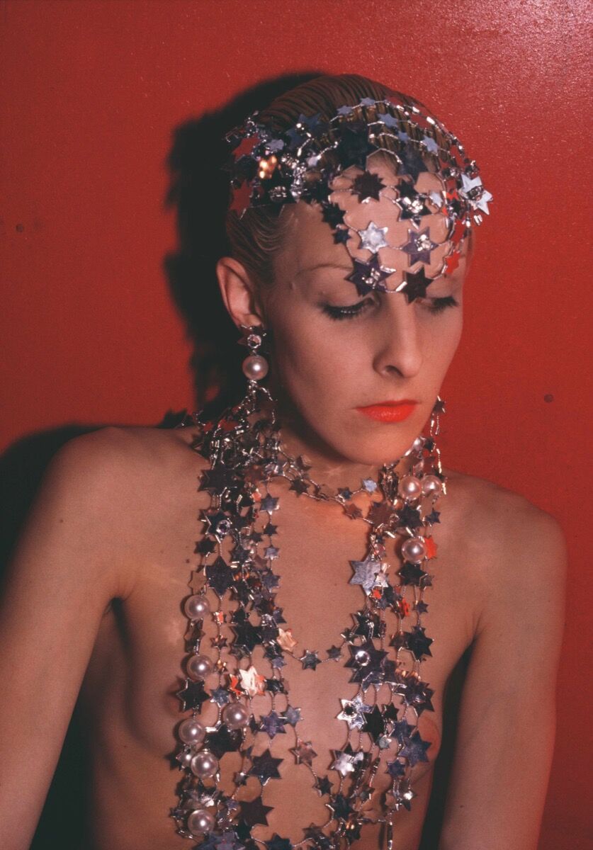 Nan Goldin, Greer modeling jewelry, NYC, 1985. Courtesy of the artist and Marian Goodman Gallery New York, Paris, and London. 