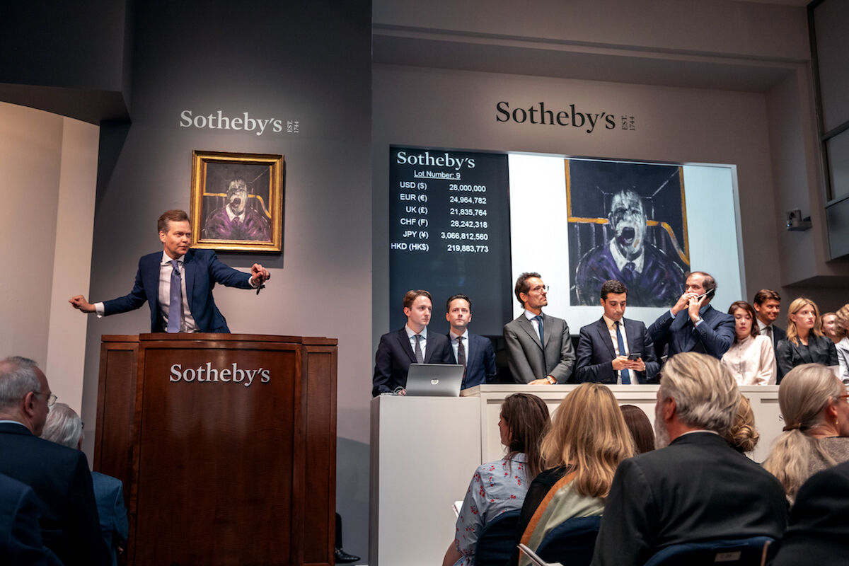 Sotheby’s evening sale of post-war and contemporary art in New York in May 2019. Photo courtesy Sotheby’s.