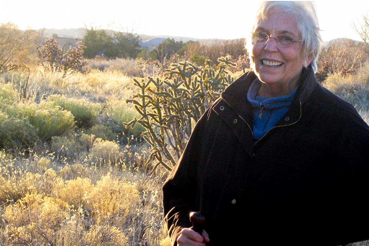 Portrait of Nancy Holt at her property in Galisteo, New Mexico, 2008. Photo by Alena Williams © Holt-Smithson Foundation, Licensed by VAGA/New York.
