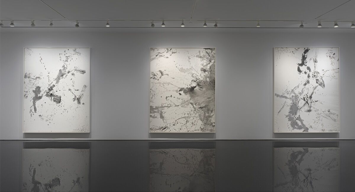 Installation view of Zao Wou-Ki, at Gagosian, 2019. Photo by Robert McKeever. © 2019 Artists Rights Society (ARS), New York / ProLitteris, Zurich. Courtesy of Gagosian.