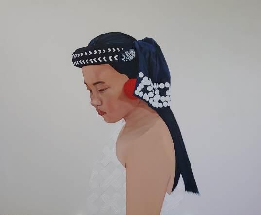 Idas Lusin, Atayal Girl, oil on canvas, 100x80x5cm, 2020
