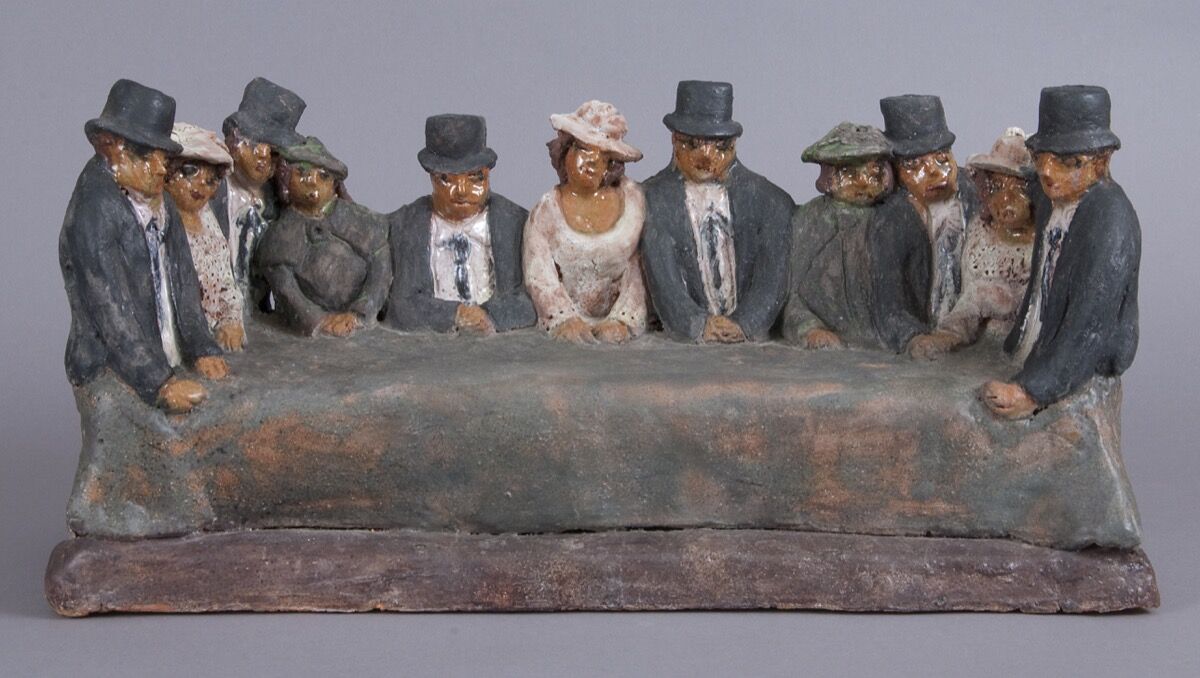 Beatrice Wood, Men with their wives&nbsp;(1996). Image courtesy of Francis M. Naumann Fine Art.