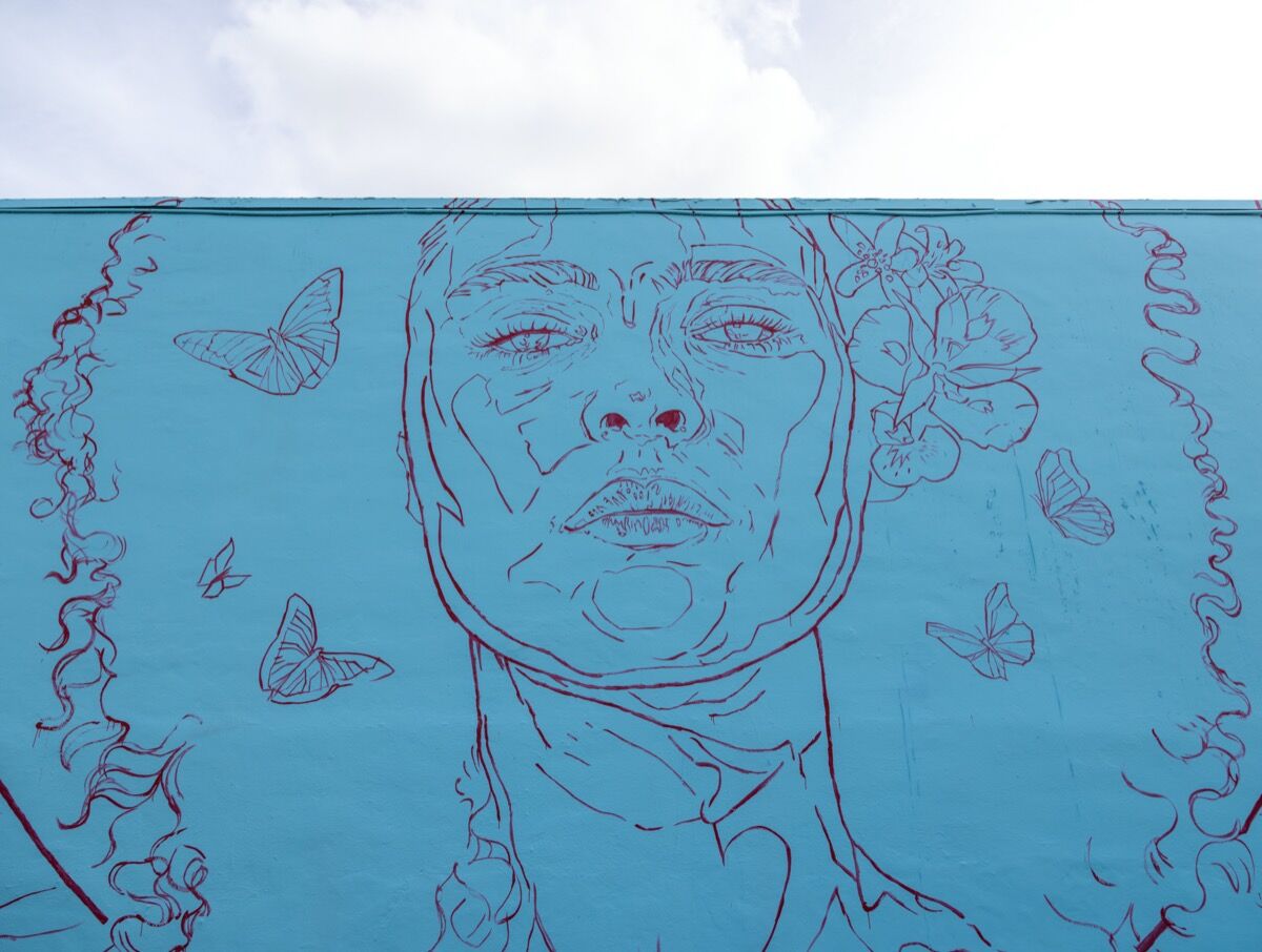 Adrian Avila, detail of mural at the Miami Mural Festival, 2021. Courtesy of the Miami Mural Festival and Mana Public Arts.
