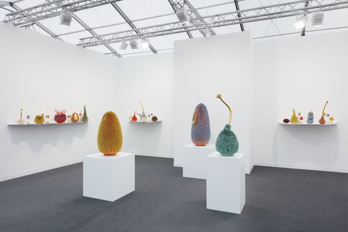 Installation view of Marianne Boesky&#x27;s booth at Frieze London, 2019. Photo by Andrea Rossetti. Courtesy of Marianne Boesky Gallery.