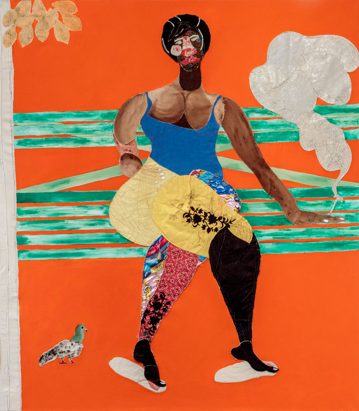 Tschabalala Self, Loosie in the Park , 2019. Courtesy of Pilar Corrias Gallery.