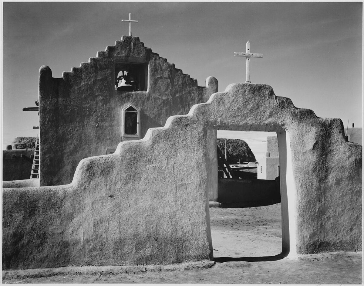 Ansel Adams, Church, Taos Pueblo National Historic Landmark, New Mexico, 1941. Courtesy of The National Archives.