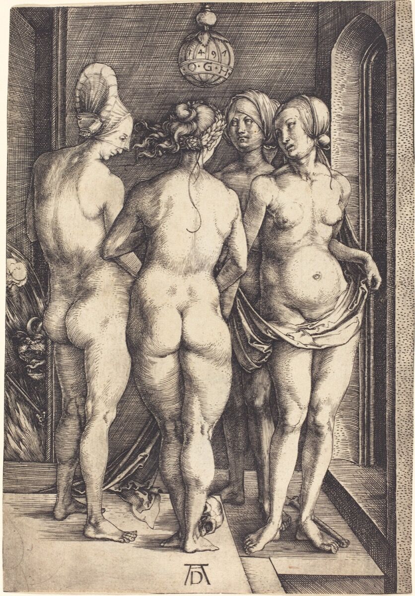 Albrecht Dürer, The Four Witches, ca. 1497. Image via Wikimedia Commons.