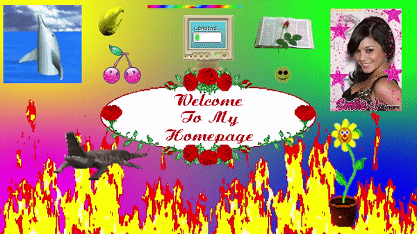 Ellen Formby's 2022 artwork, ellen.gif's Wayback Machine (video clip), which incorporates screenshots (extracted via The Wayback Machine's archive) of her websites constructed on Matmice, an Australian webpage builder that offered free webpage development similar to Geocities, c. 2007–08. Courtesy of the artist.
