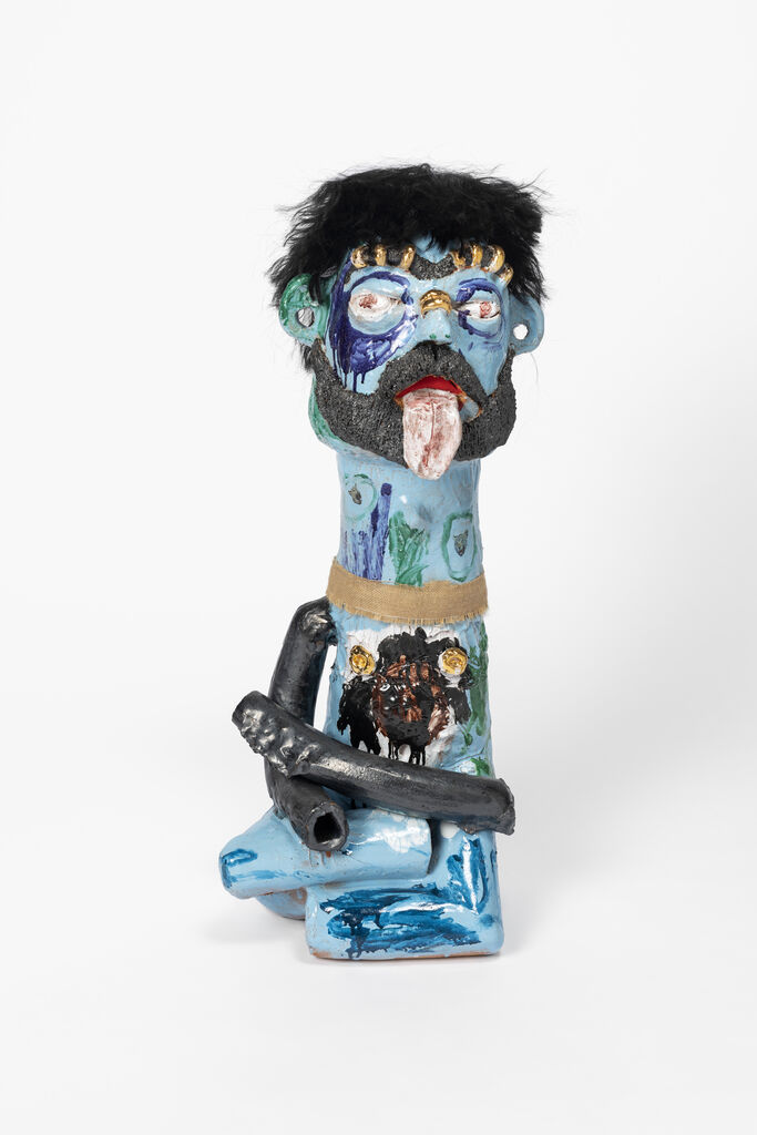Blue Seated Figure