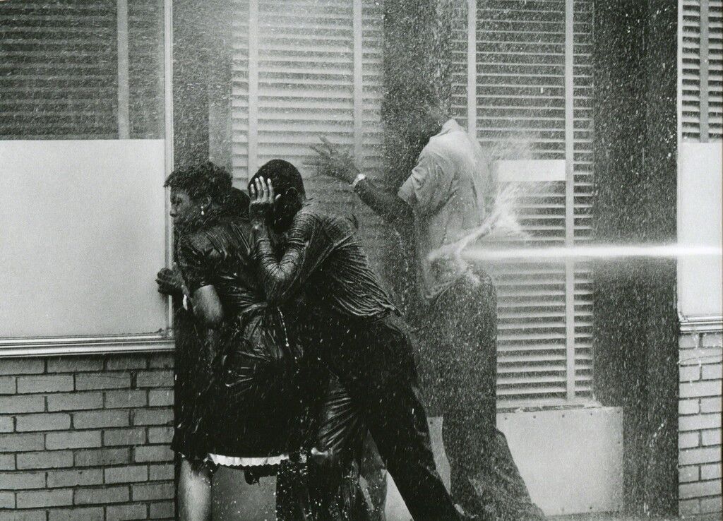 Alabama Fire Department Aims High-Pressure Water Hoses at Civil Rights Demonstrators, Birmingham May 1963