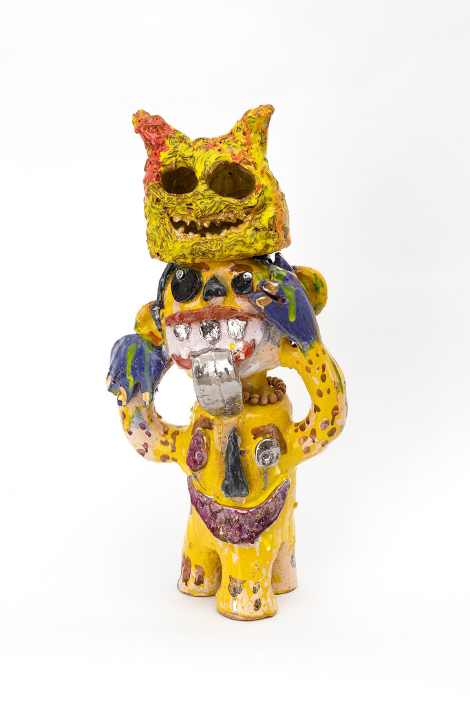 Monkey with yellow mask