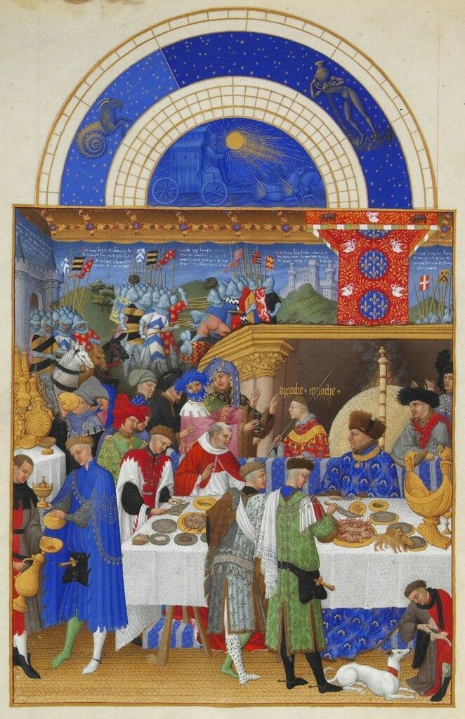 January, miniature from the Très Riches Heures
